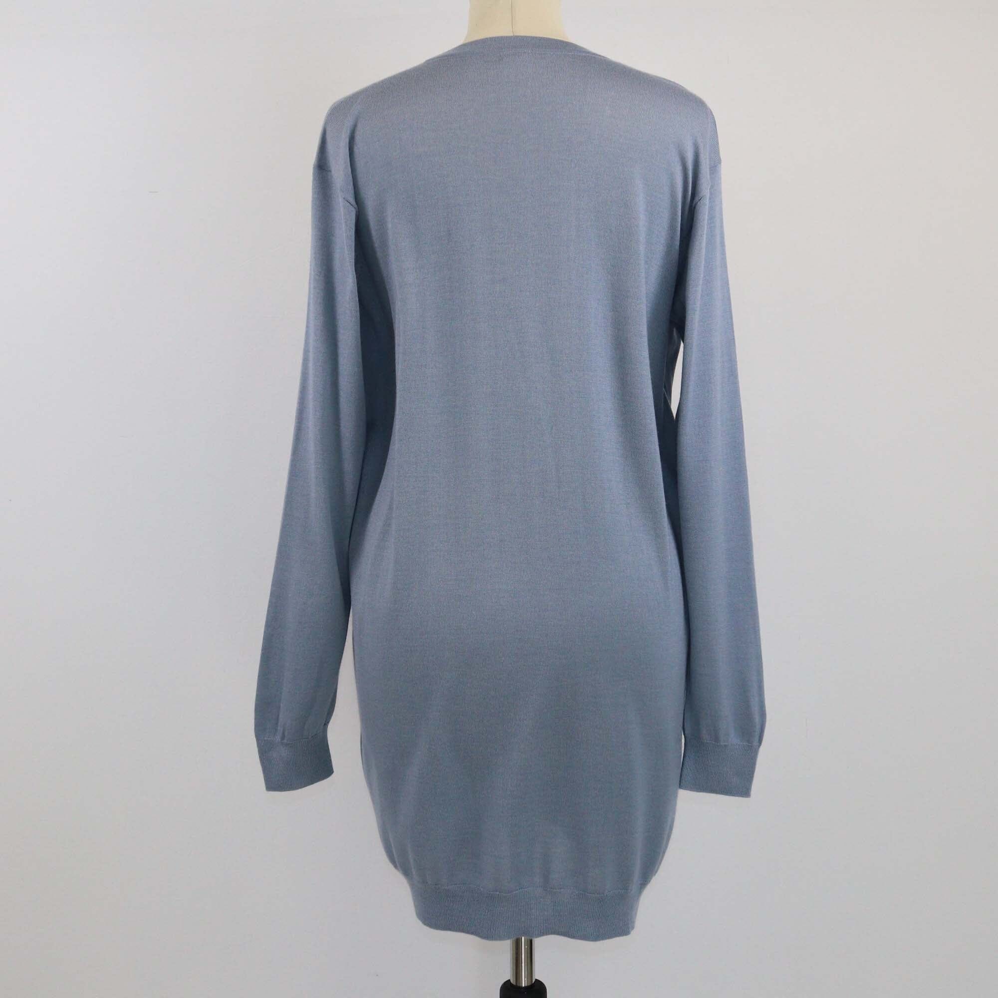 Hermes Blue Button Front Cardigan Womens Hermes 