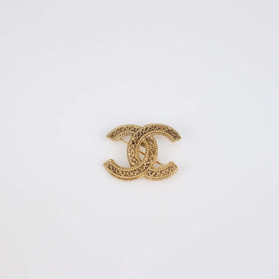 Chanel Gold Tone CC Brooch