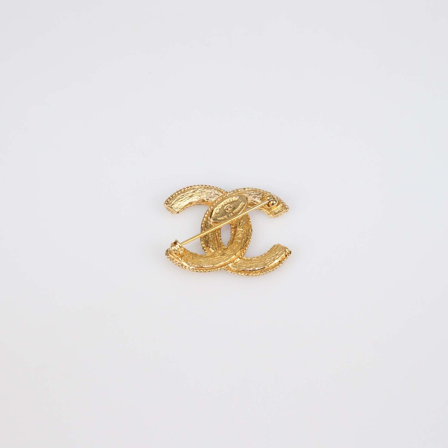 Chanel Gold Tone CC Brooch