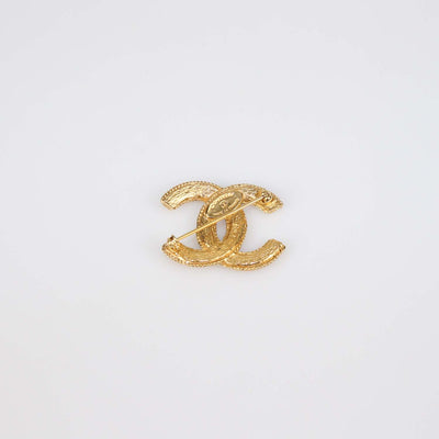 Chanel Gold Tone CC Brooch