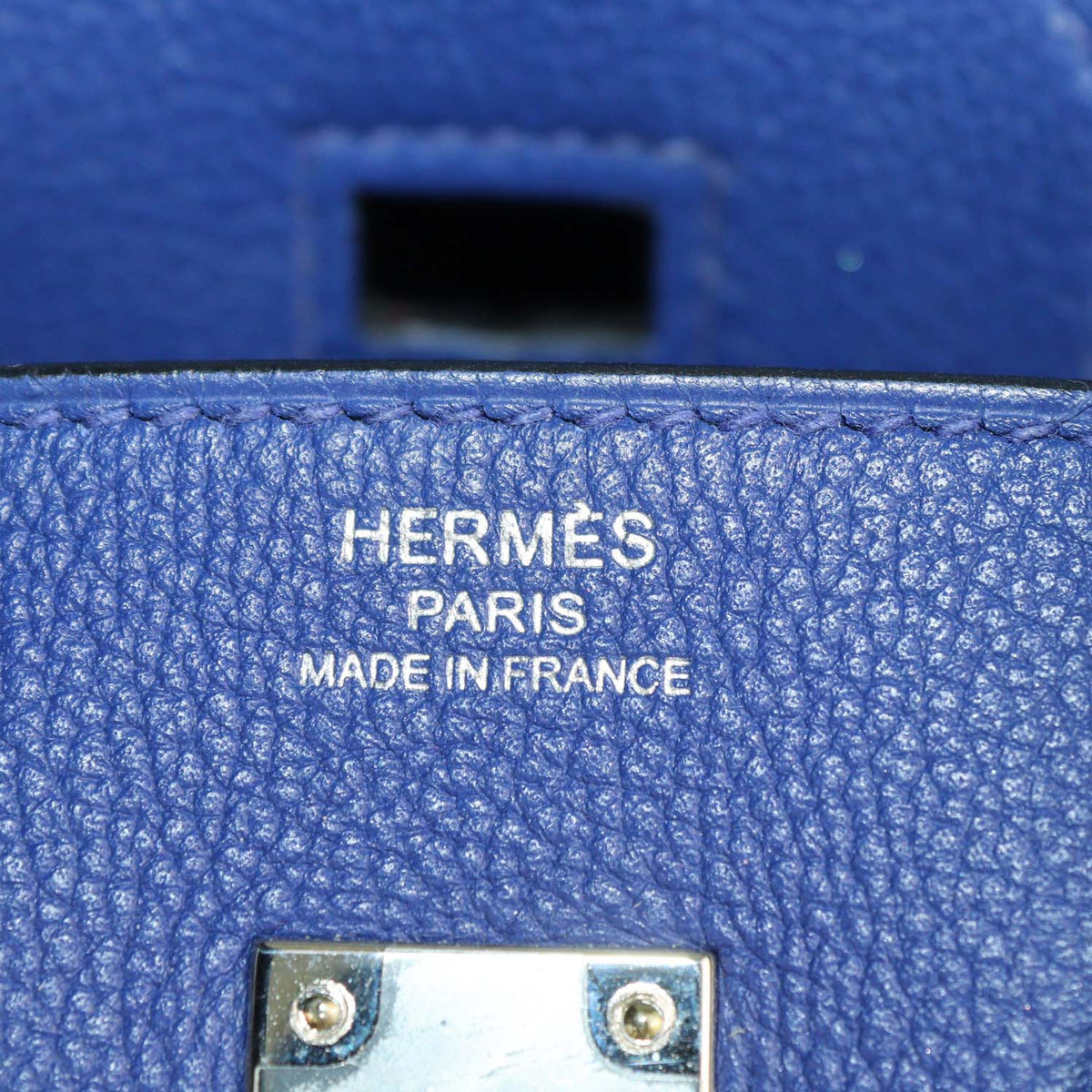 Hermes Blue Electric Novillo Leather Palladium Hardware Birkin 25 Bag