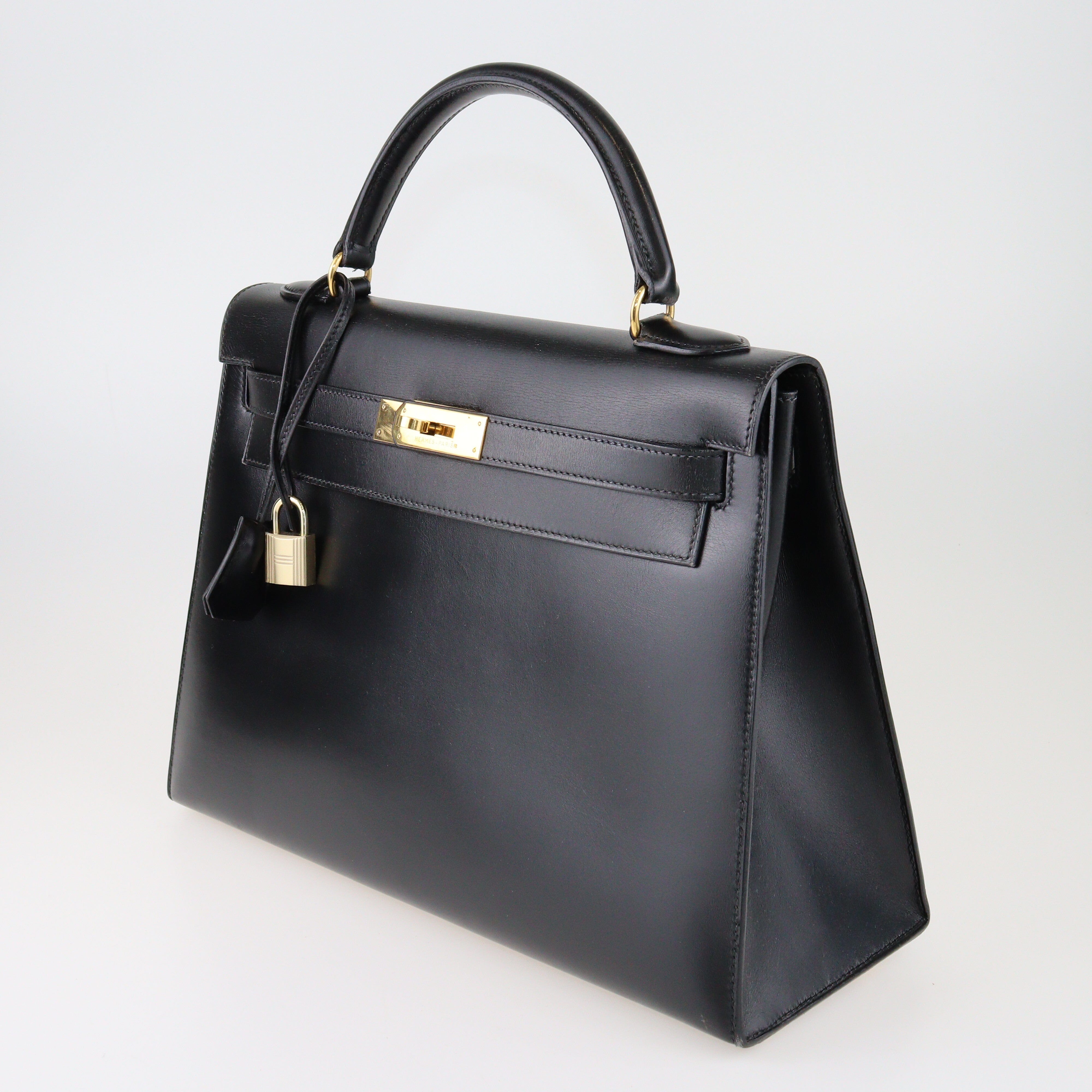 Black Box Calf Kelly Sellier 32 GHW Bag Bags Hermes 