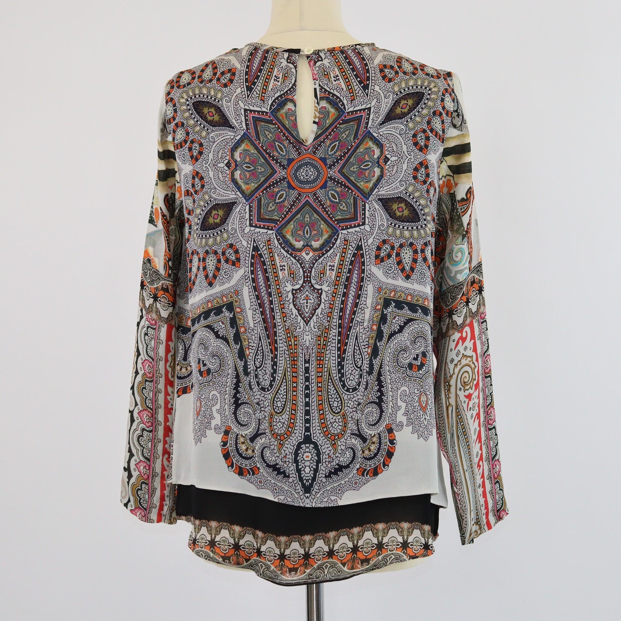 Etro Multicolor Paisley Print Long Sleeve Blouse Womens Etro 