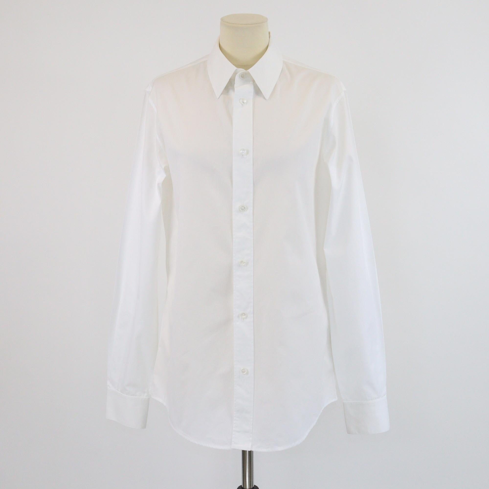 Celine White Button Front Long Sleeve Shirt Womens Celine 