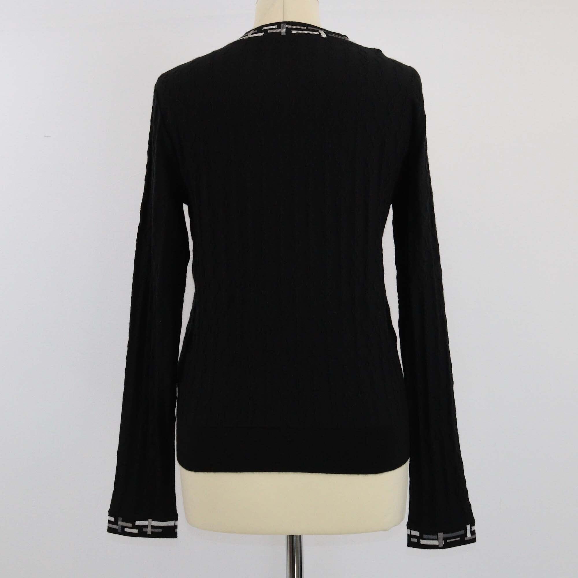 Hermes Black De Re Boucles Embroidered Sweatshirt