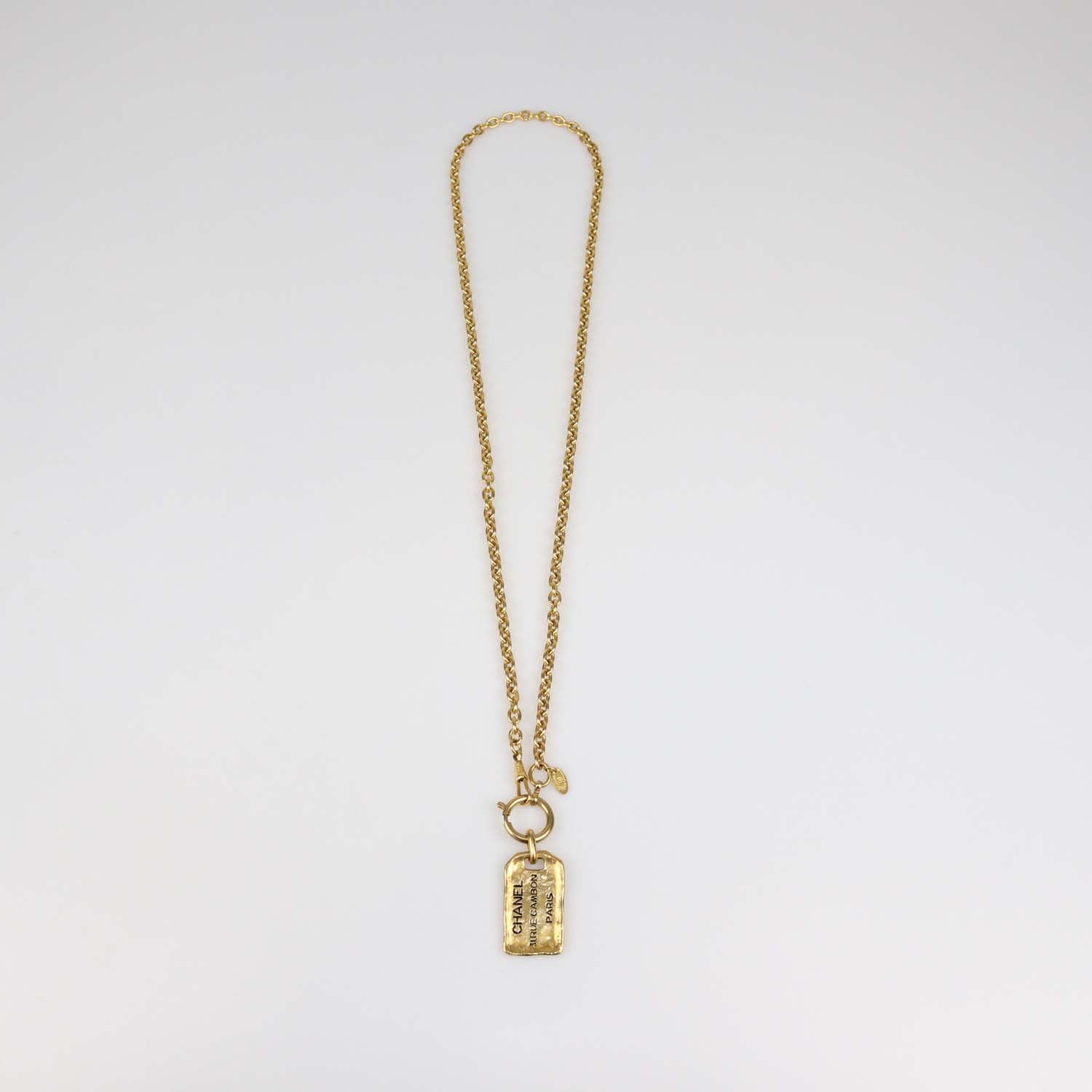 Chanel Gold Plated 31 Rue Cambon Plaque Pendant Necklace