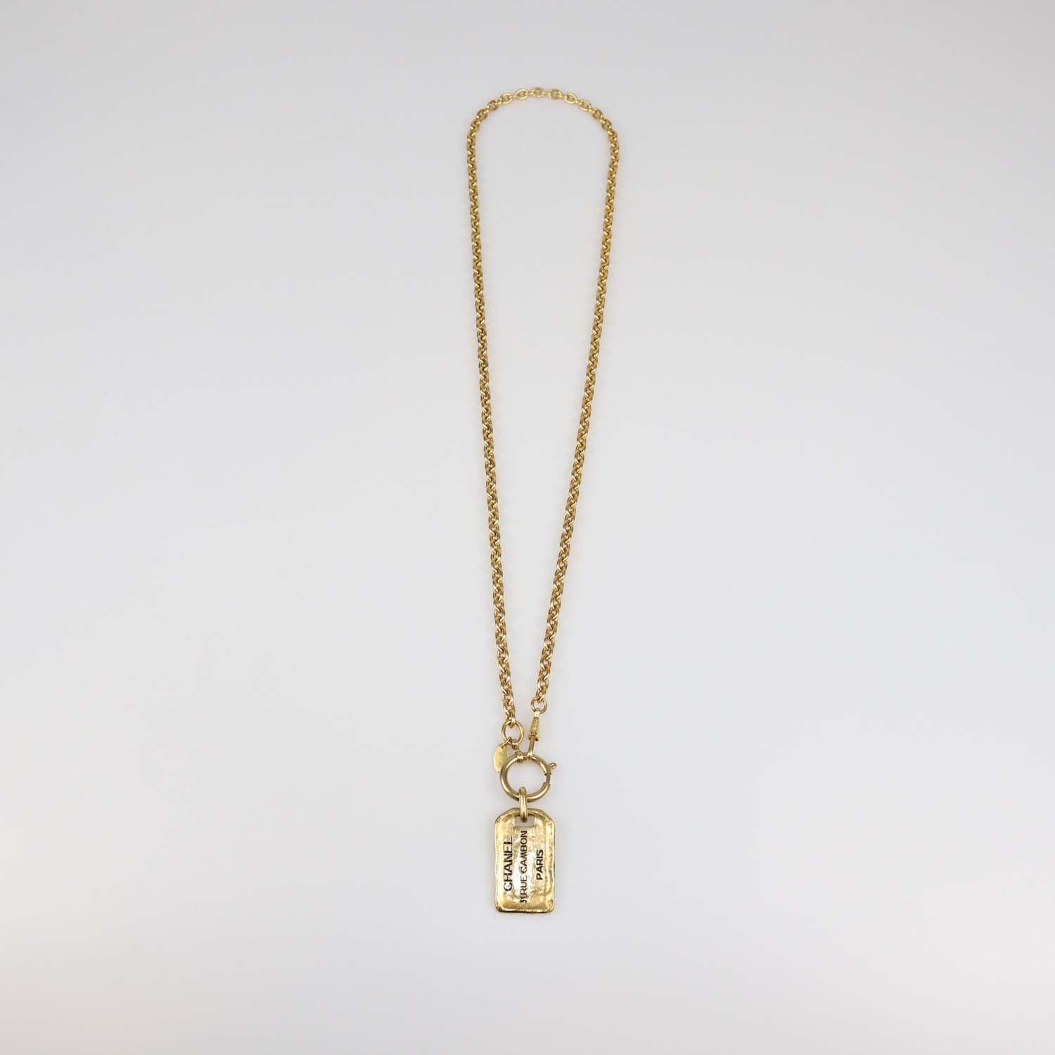 Chanel Gold Plated 31 Rue Cambon Plaque Pendant Necklace