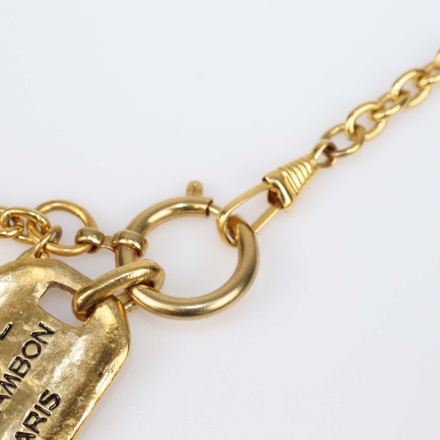 Chanel Gold Plated 31 Rue Cambon Plaque Pendant Necklace