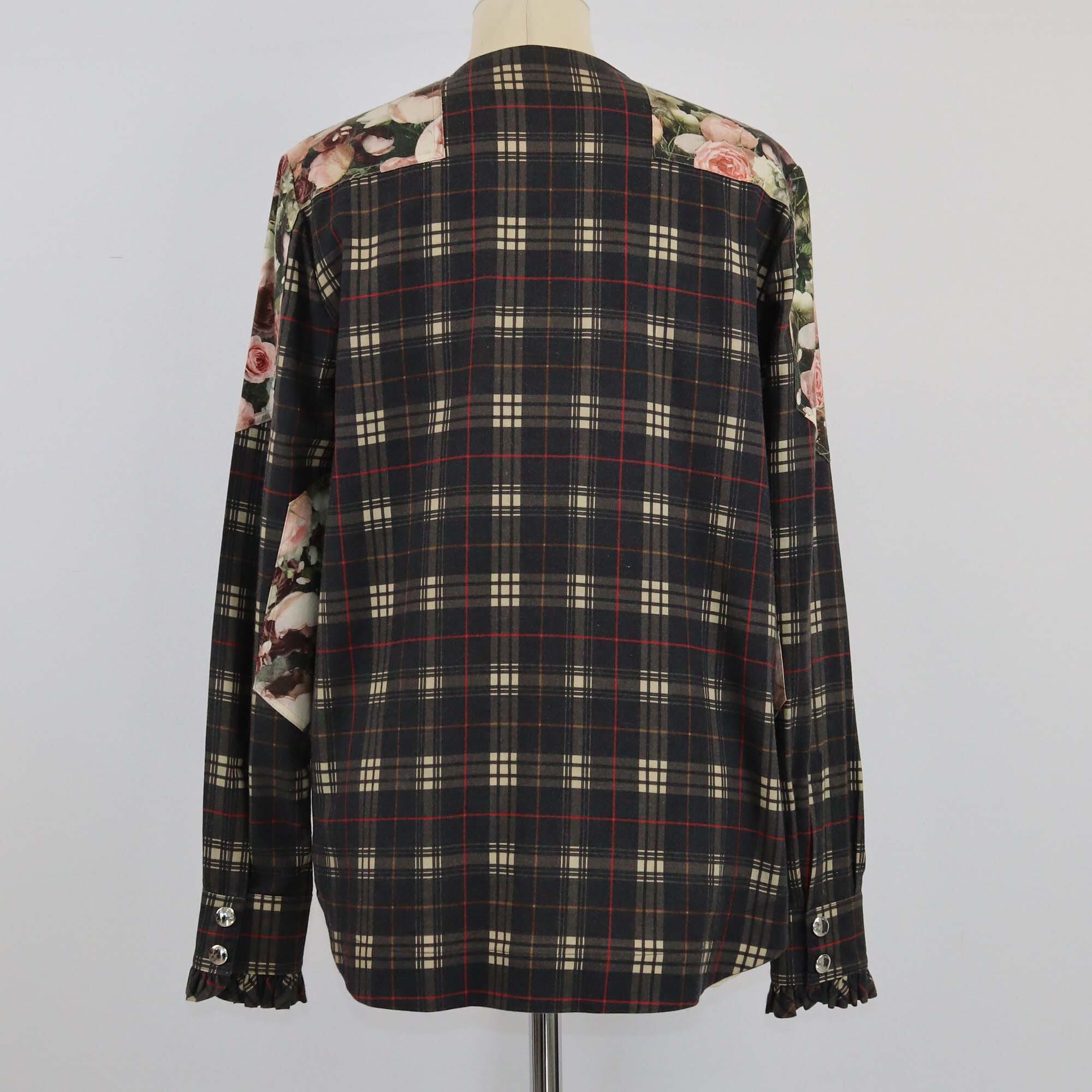 Givenchy Multicolor Checkered Floral Printed Long Sleeve Shirt Womens Givenchy 