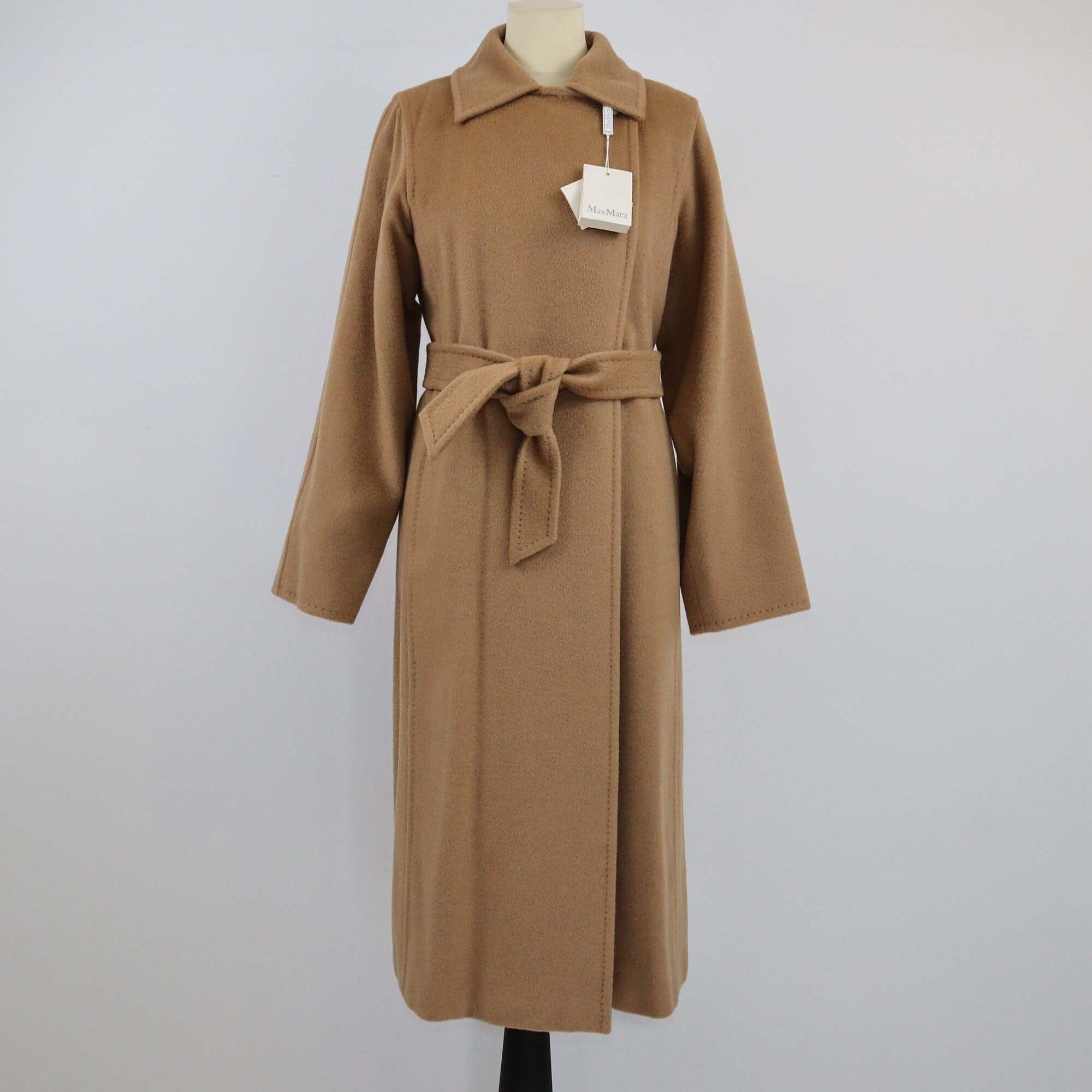 Max Mara Brown Camel Hair Manuela Belted Long Coat Womens Max Mara 