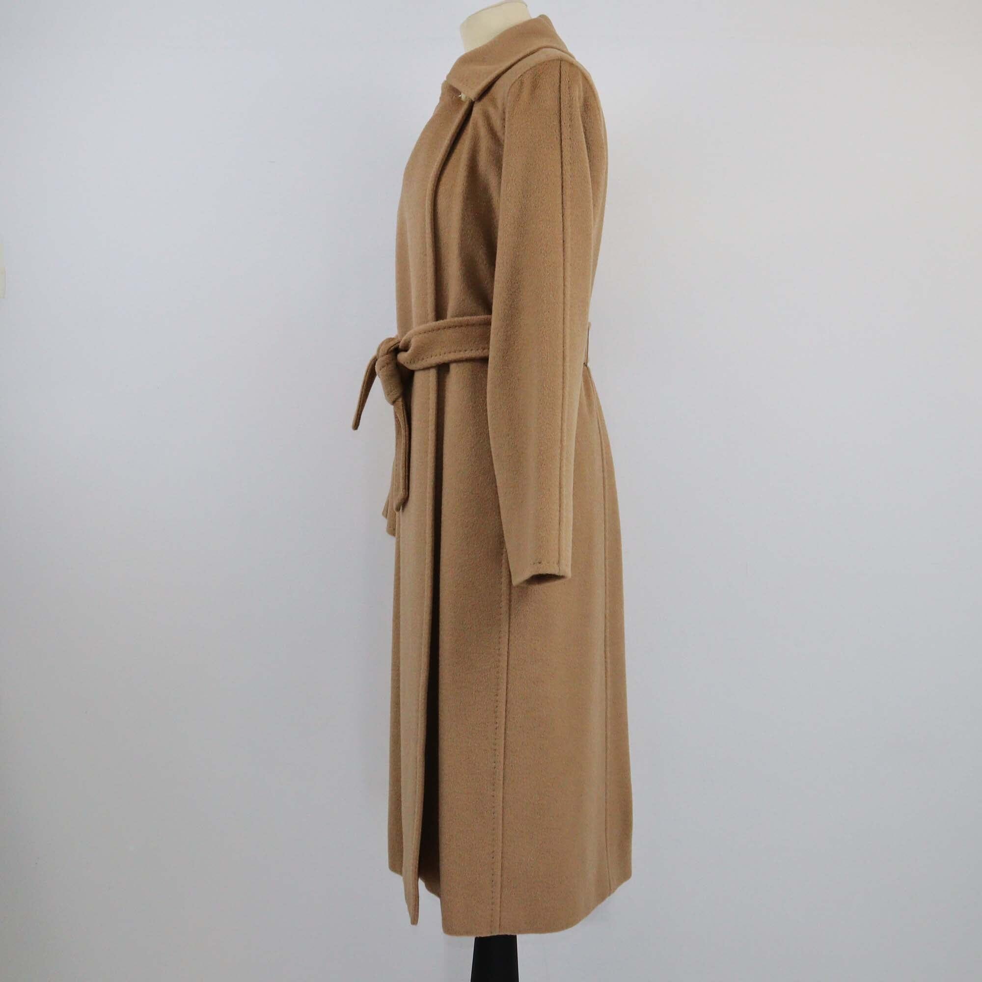 Max Mara Brown Camel Hair Manuela Belted Long Coat Womens Max Mara 