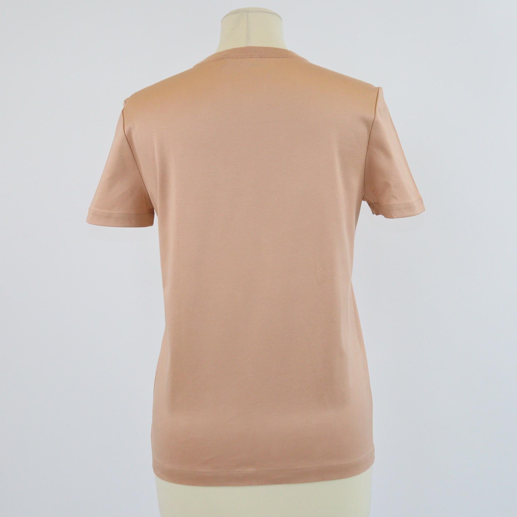 Loro Piana Pastel Brown Logo Embroidered My-T T-Shirt Womens Loro Piana 