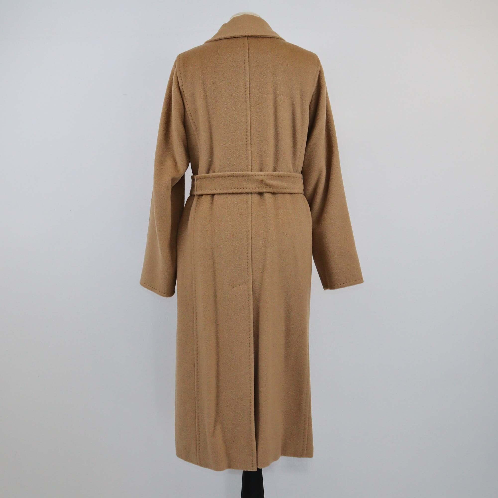 Max Mara Brown Camel Hair Manuela Belted Long Coat Womens Max Mara 