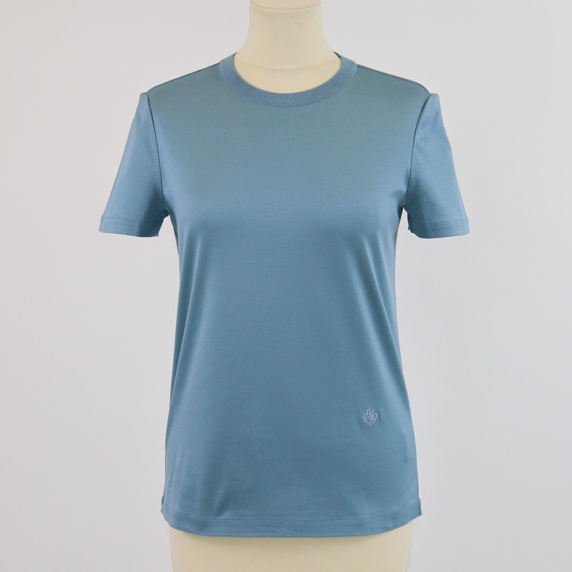 Loro Piana Blue Logo Embroidered My-T T-Shirt Womens Loro Piana 