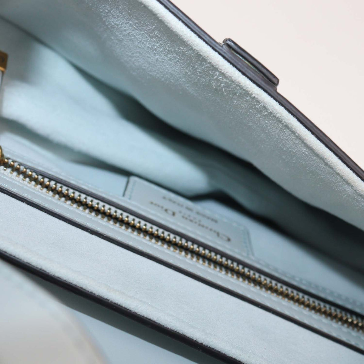 Christian Dior Light Blue Leather Saddle Bag w/Strap