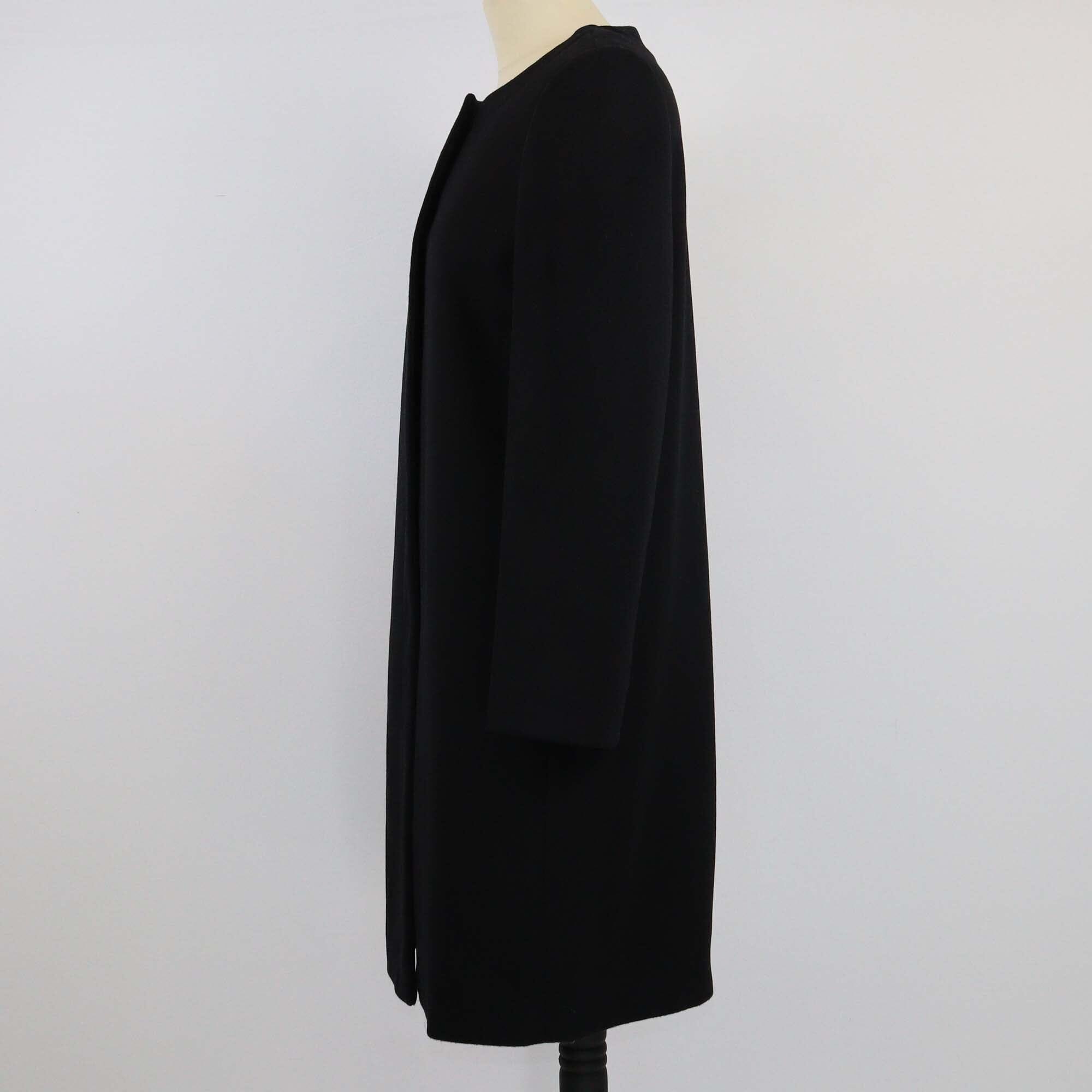 Prada Black Straight Longsleeve Coat Womens Prada 