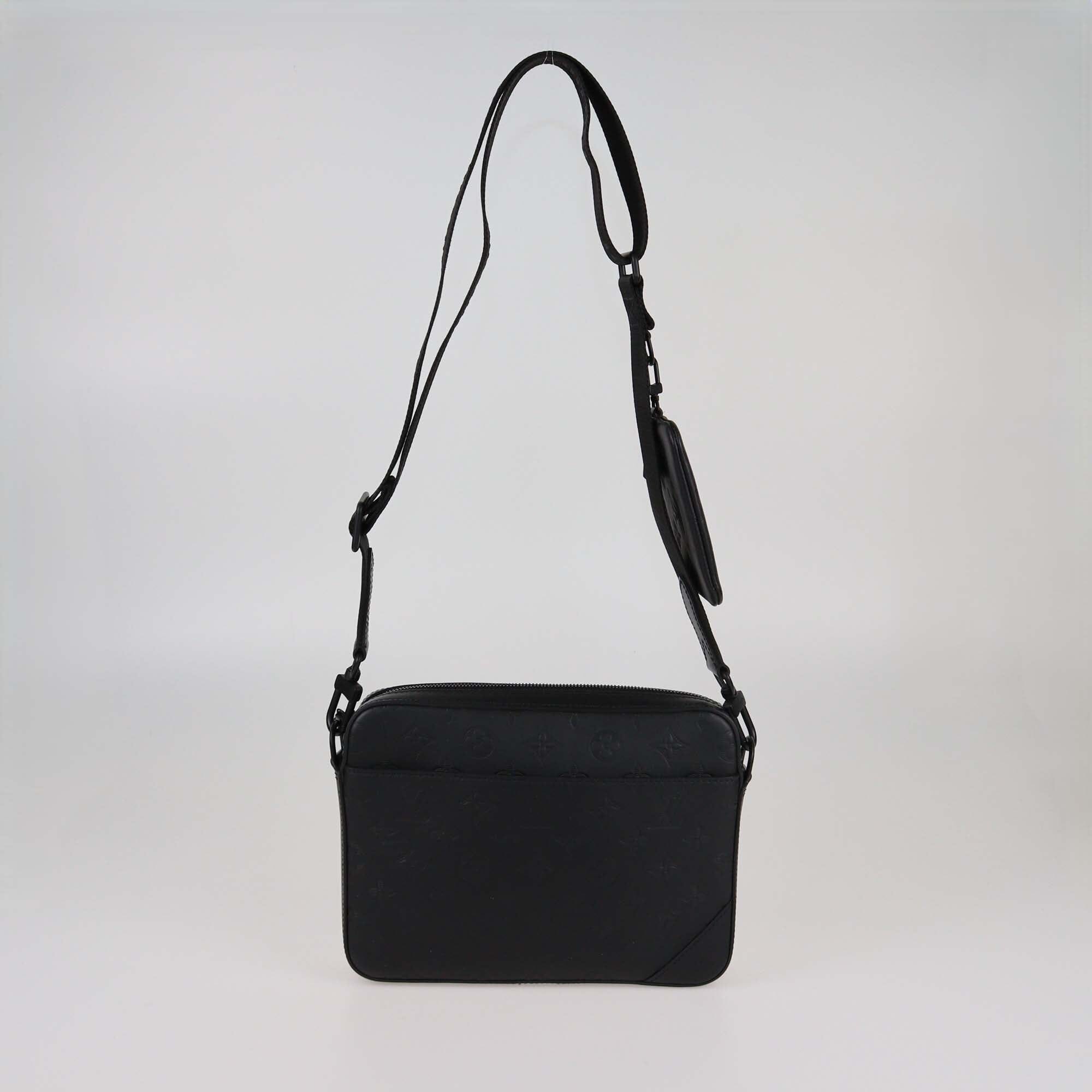 Louis Vuitton Black Monogram Shadow Duo Messenger Bag Mens Louis Vuitton 