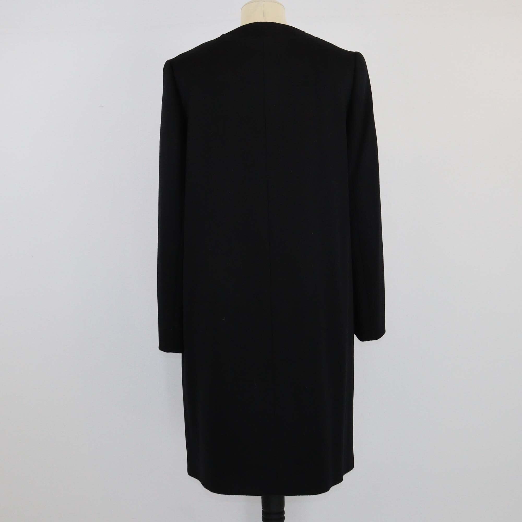 Prada Black Straight Longsleeve Coat Womens Prada 