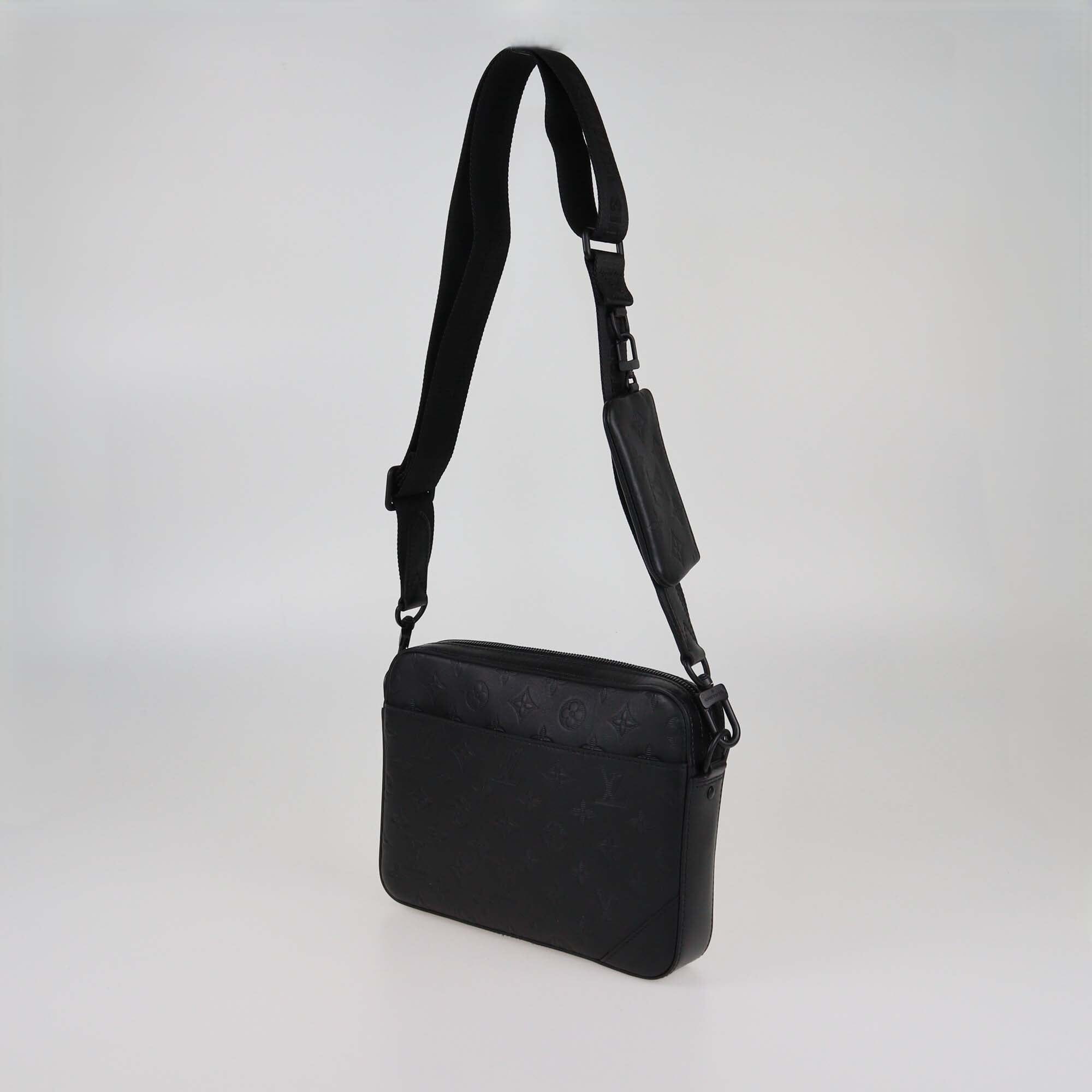 Louis Vuitton Black Monogram Shadow Duo Messenger Bag Mens Louis Vuitton 