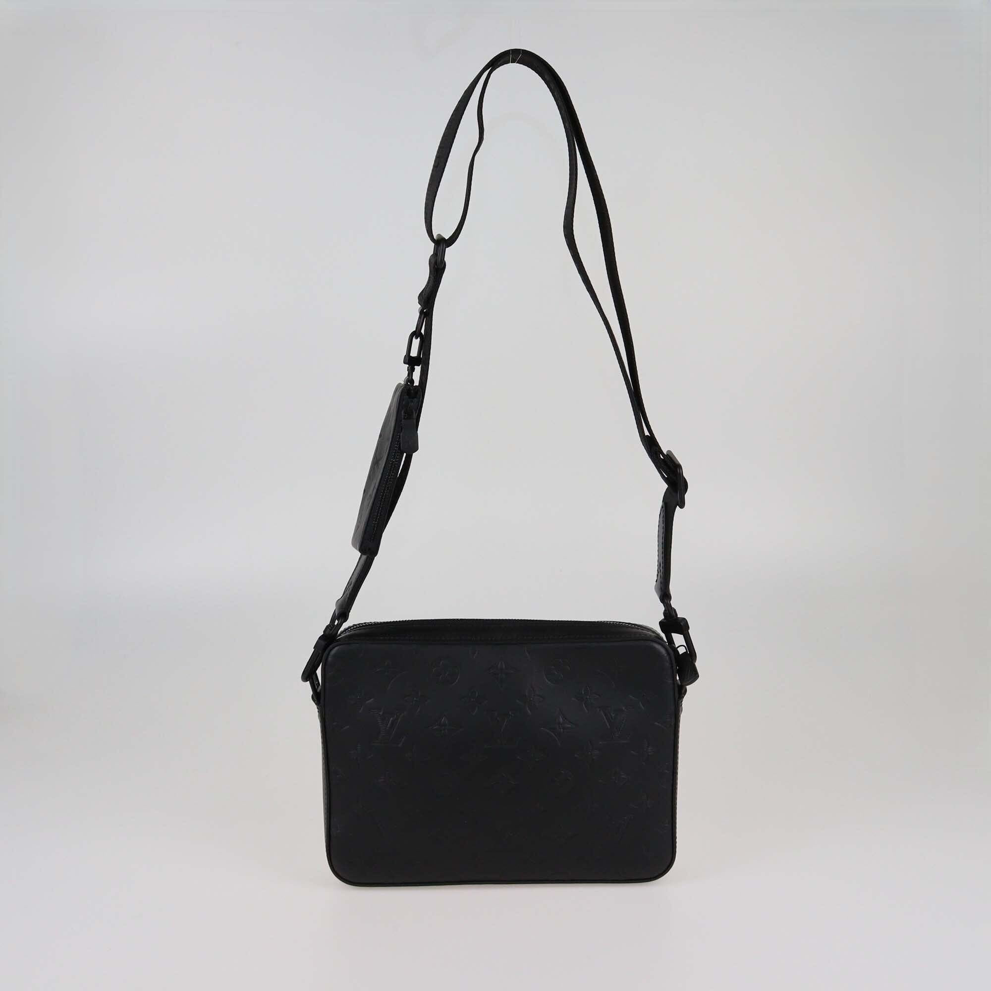 Louis Vuitton Black Monogram Shadow Duo Messenger Bag Mens Louis Vuitton 