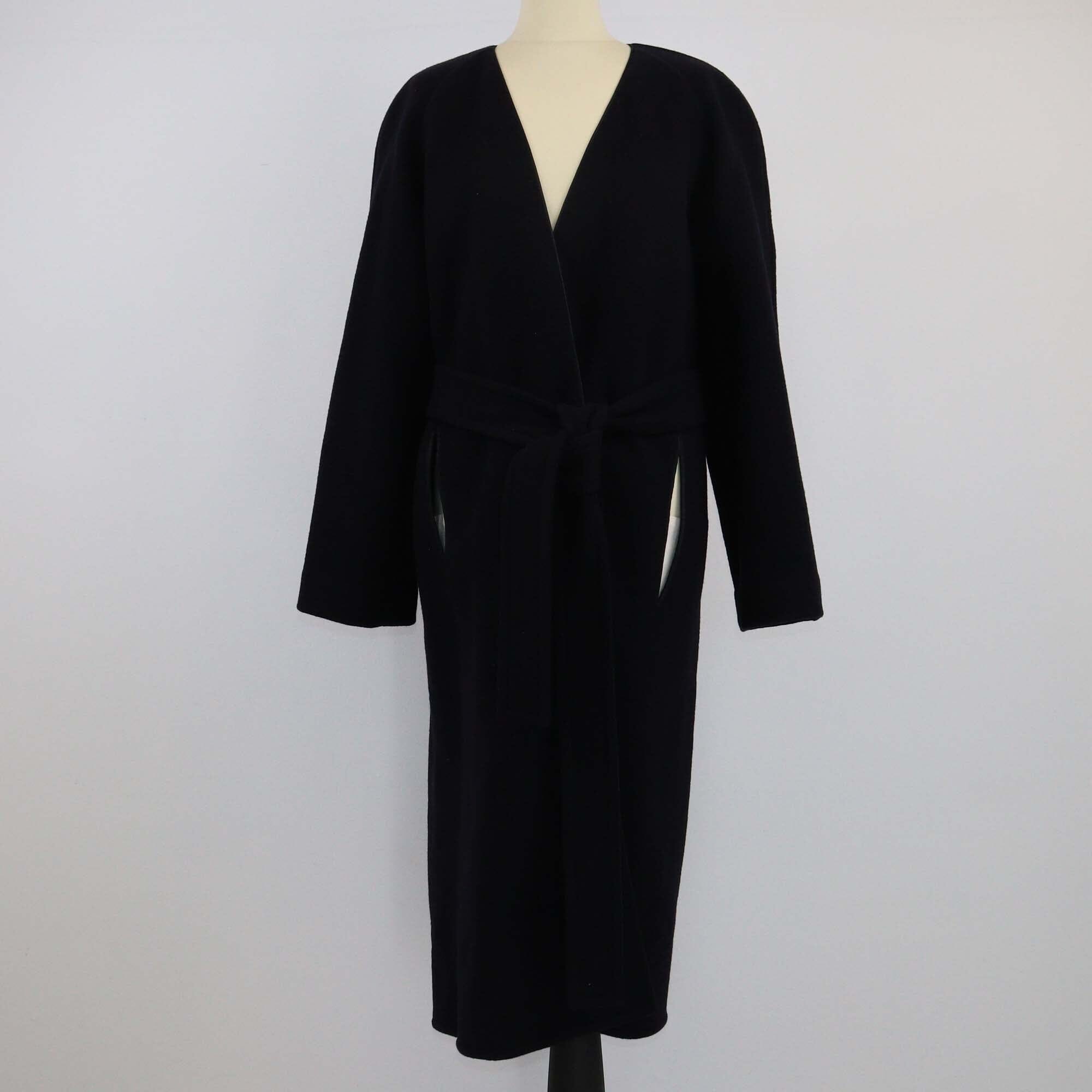 Celine Navy Blue Double Breasted Coat Womens Celine 