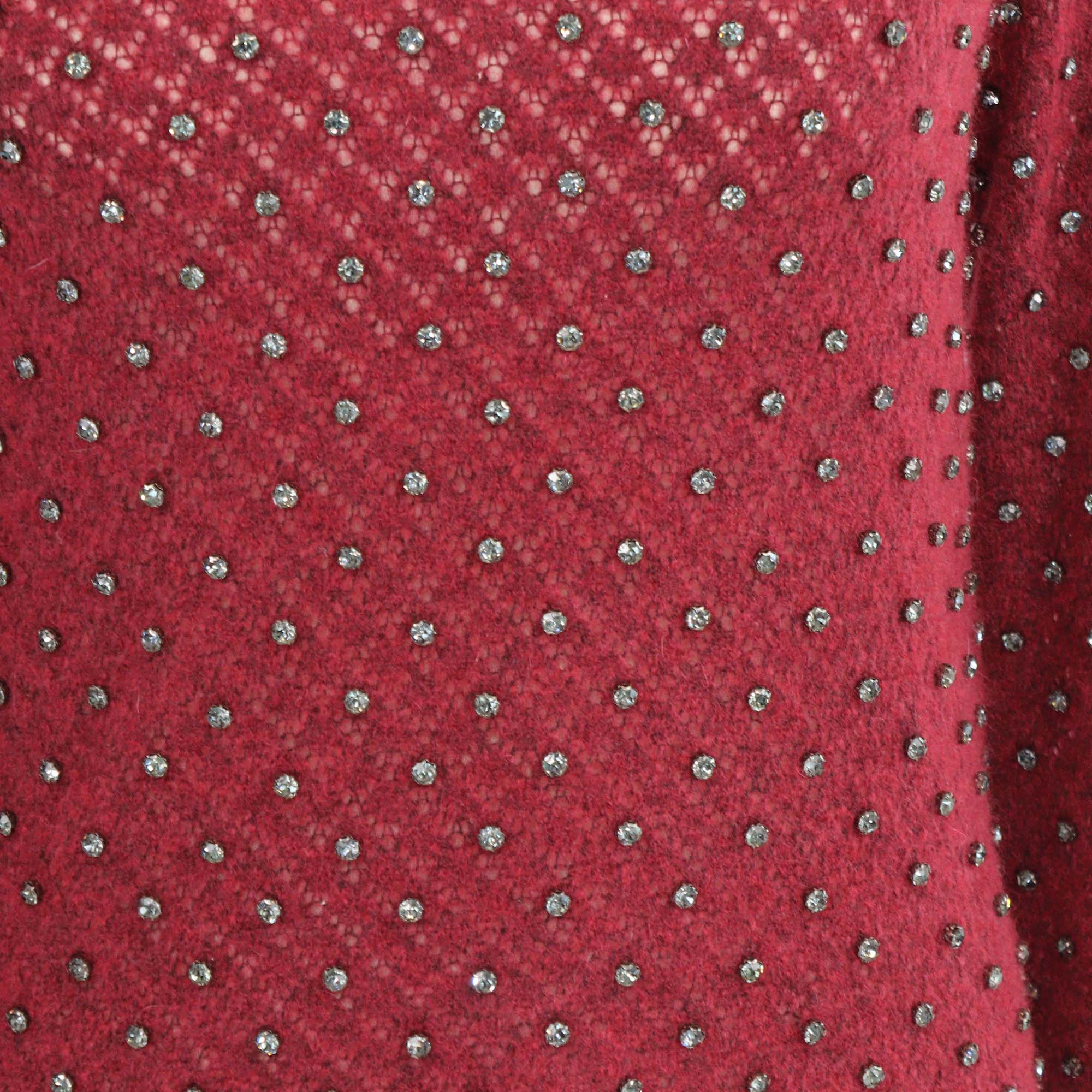 Max Mara Studio Maroon Mohair Rally Embellished Sweater