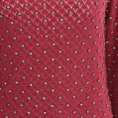 Max Mara Studio Maroon Mohair Rally Embellished Sweater