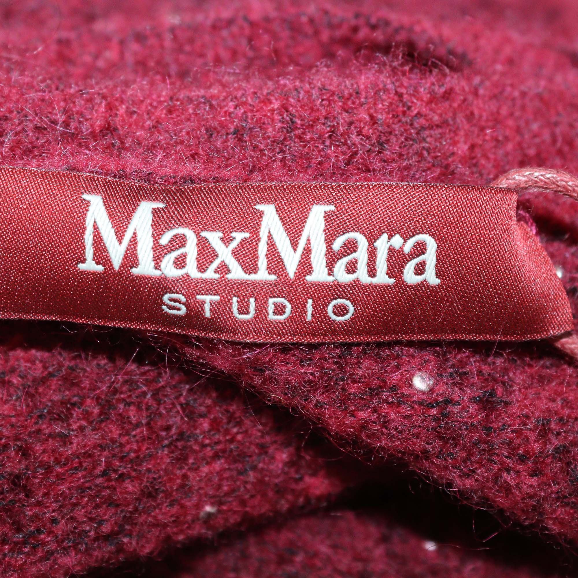 Max Mara Studio Maroon Mohair Rally Embellished Sweater