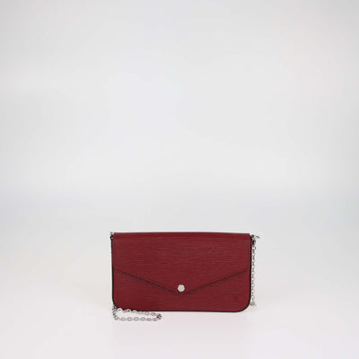 Louis Vuitton Red Epi Leather Pochette Felicie Bag