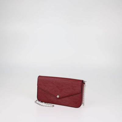Louis Vuitton Red Epi Leather Pochette Felicie Bag