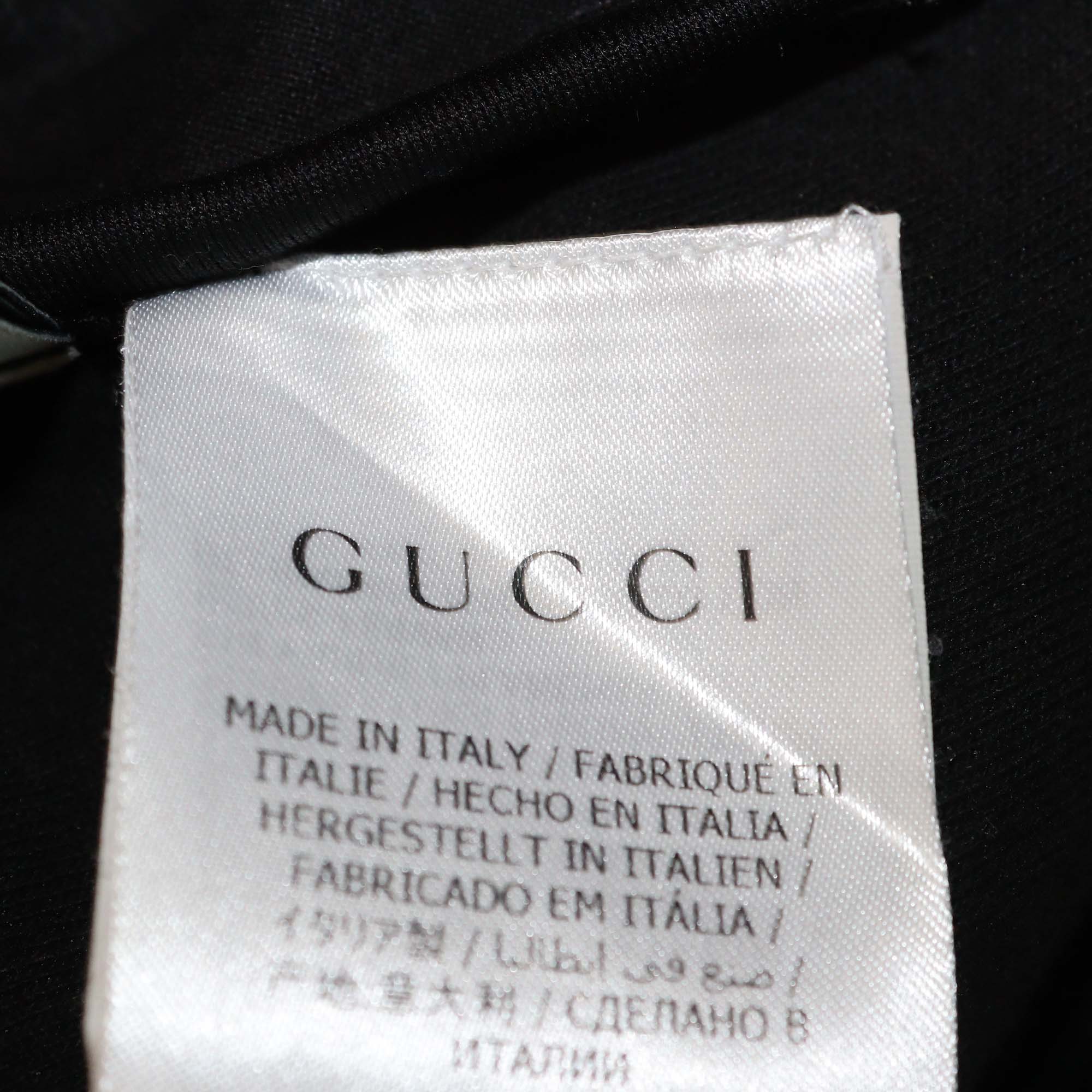 Gucci Black GG Side Stripe Jersey Stand Collar Jacket