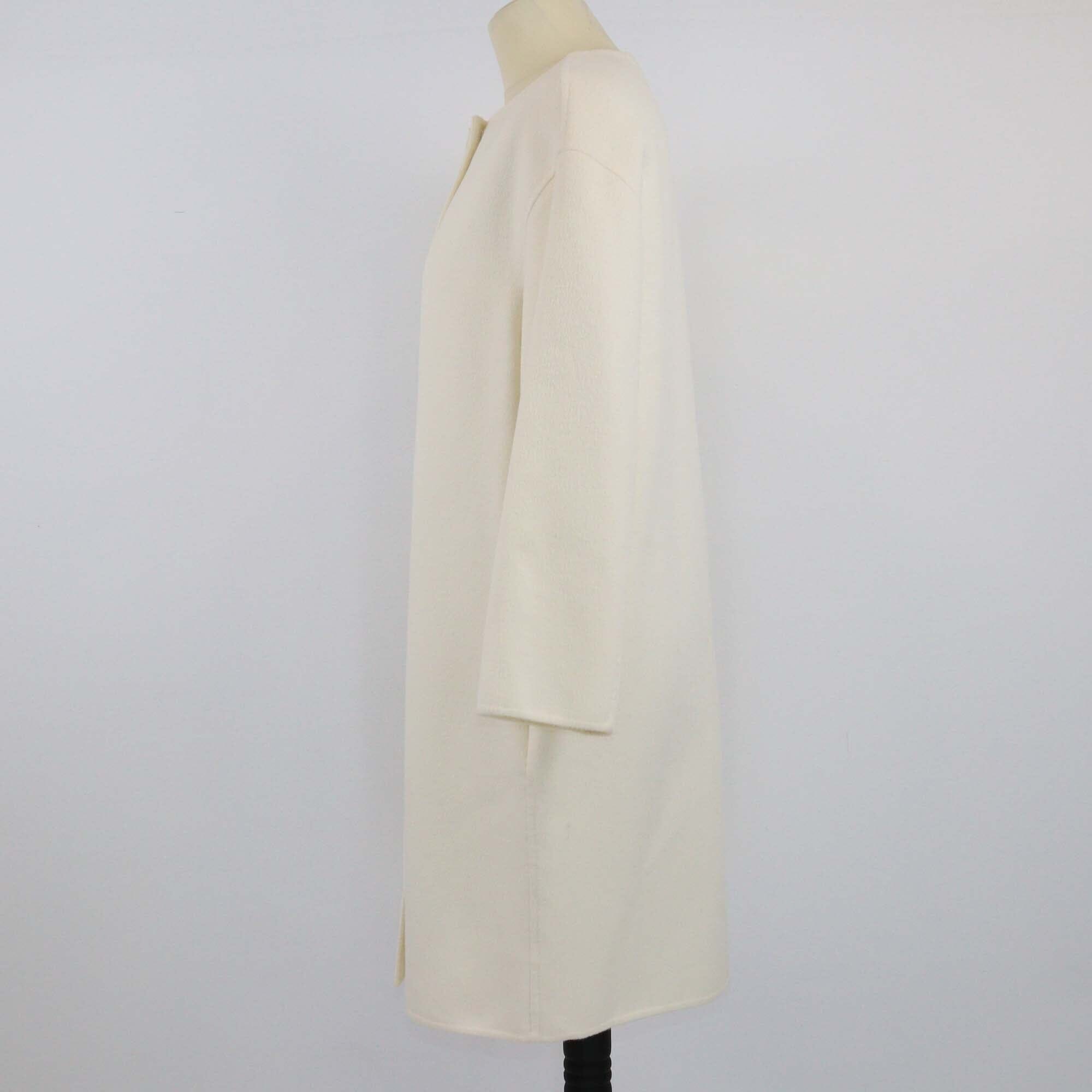 Prada Cream Straight Longsleeve Coat