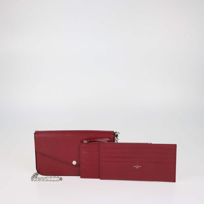 Louis Vuitton Red Epi Leather Pochette Felicie Bag