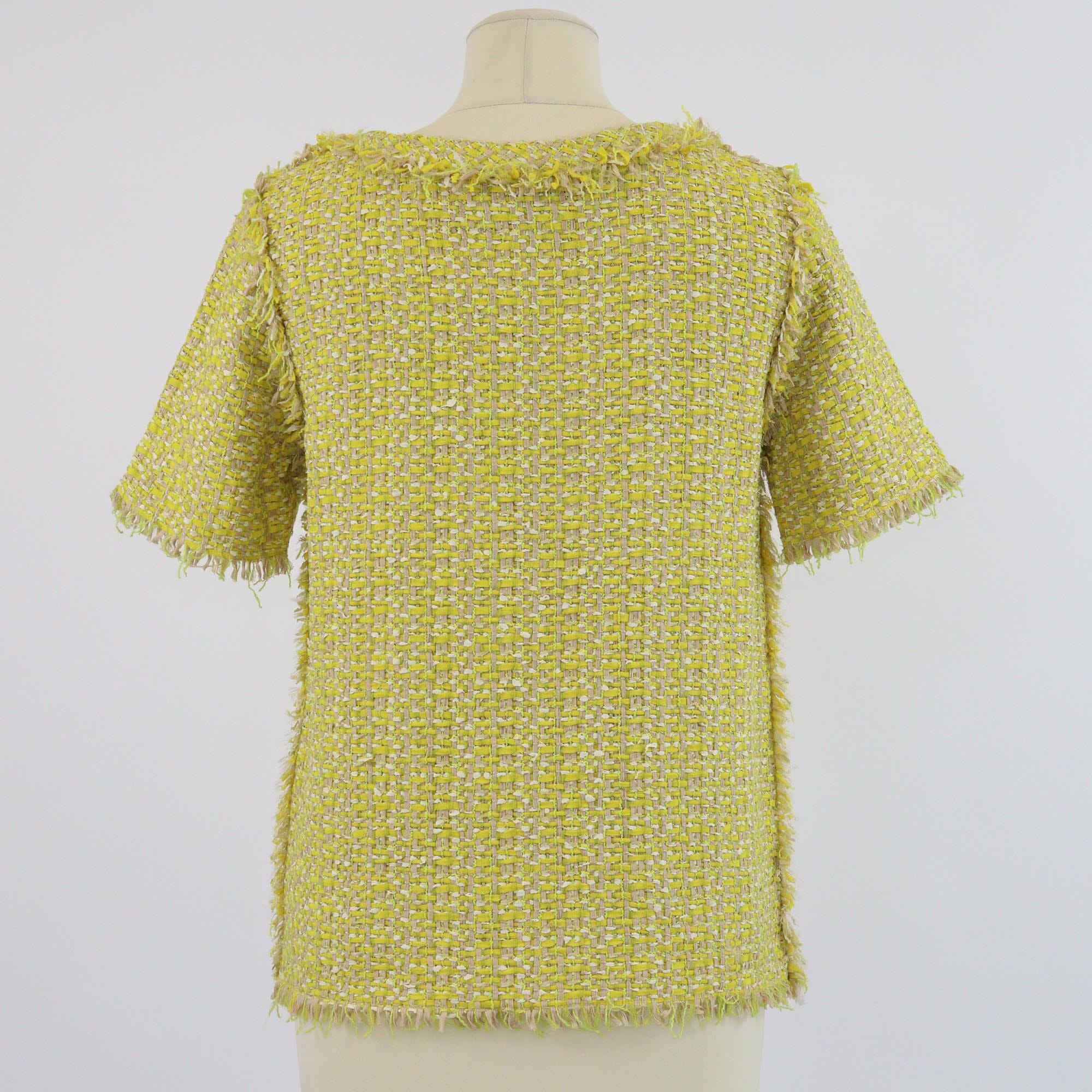 Lanvin Yellow Tweed Shirt Sleeve T-Shirt Womens Lanvin 