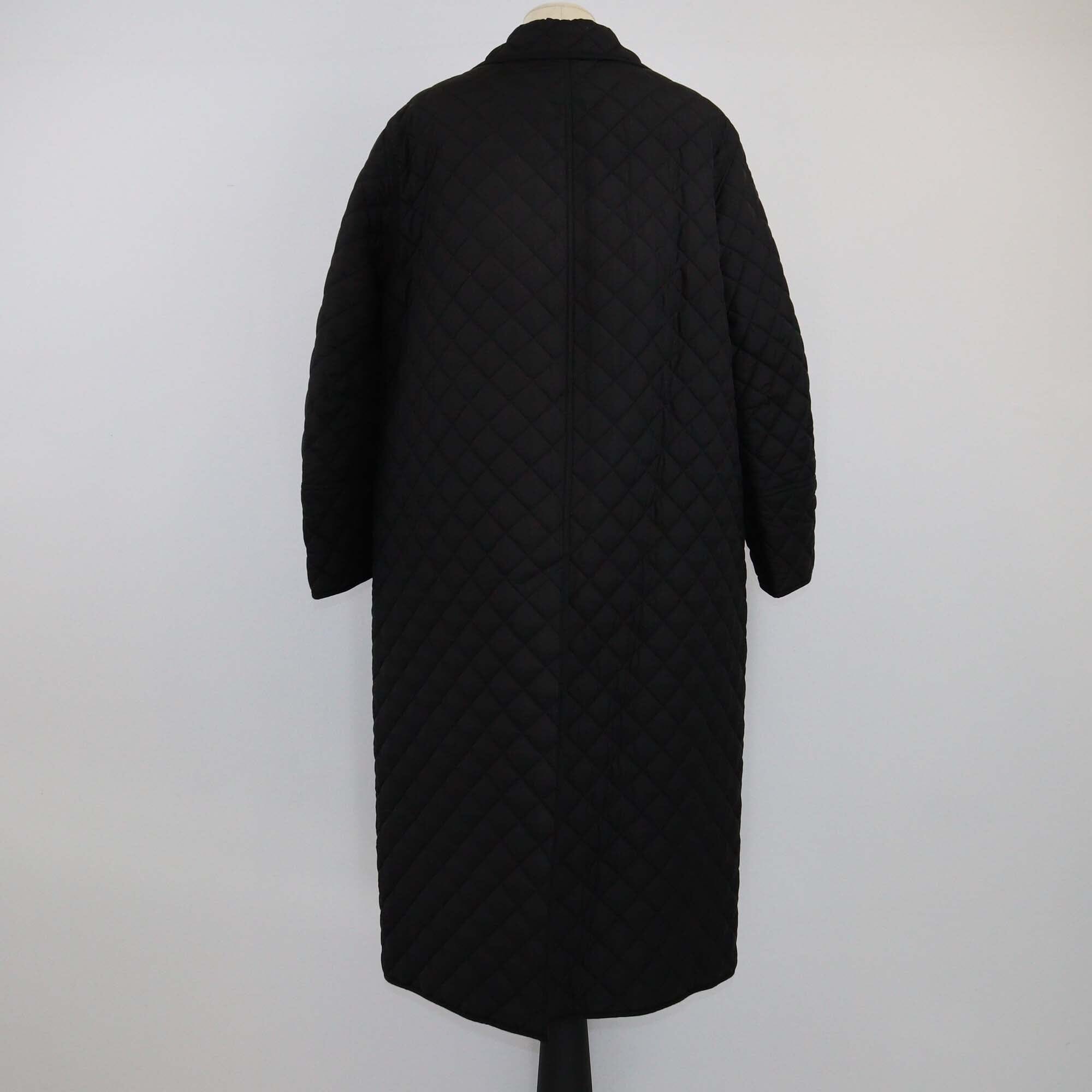 Christian Dior Black Quilted Double Breasted Coat Womens Christian Dior 