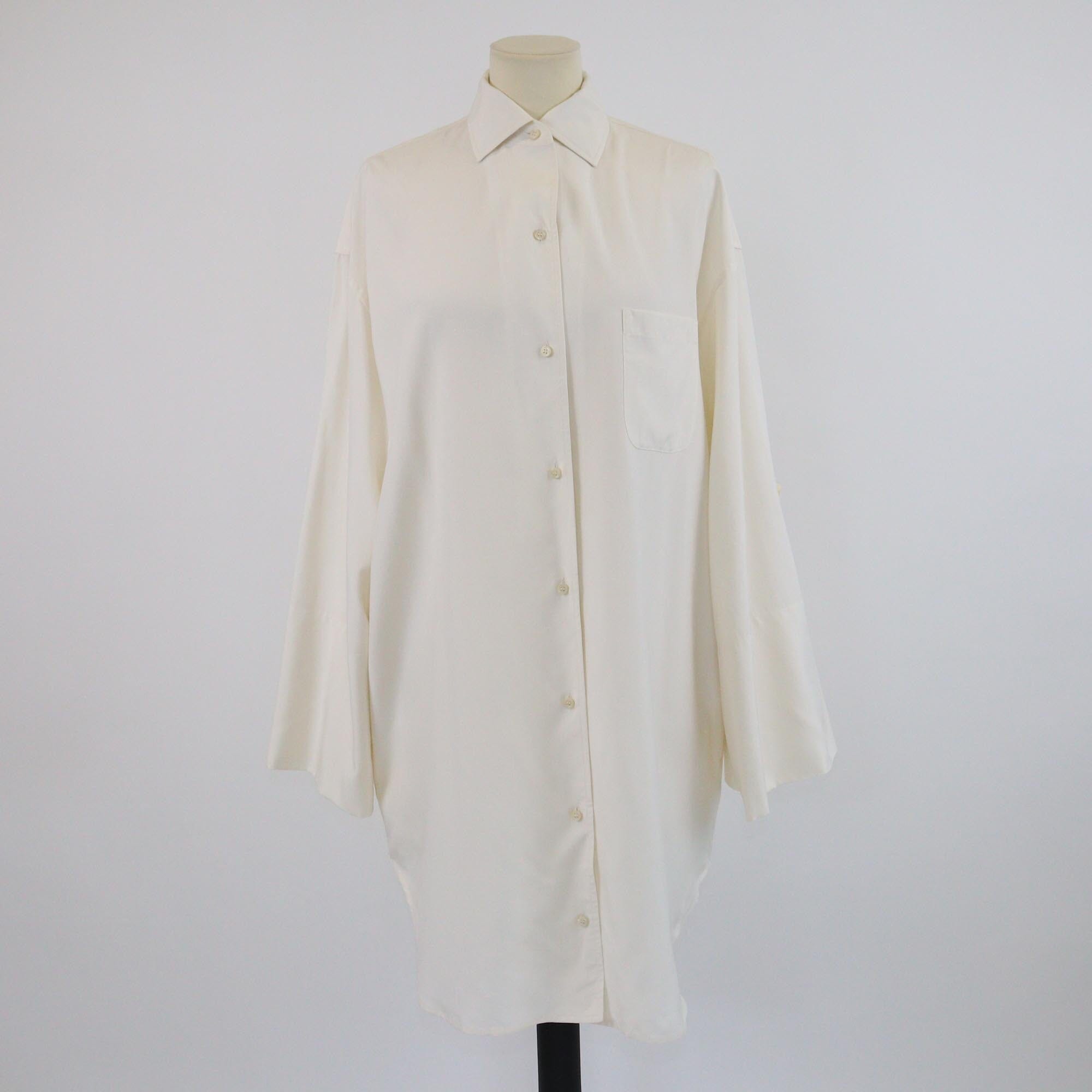 Loro Piana Cream Kristen Japanese Dyed Oversized Long Sleeve Shirt Womens Loro Piana 