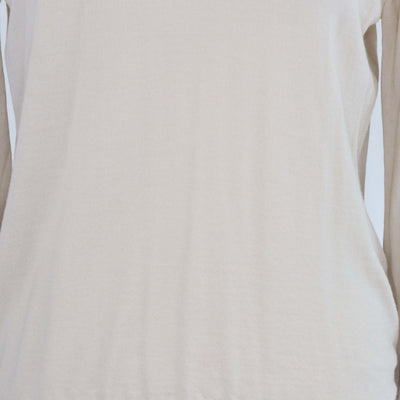 S Max Mara Beige Wool Knit Crew Neck Sweater