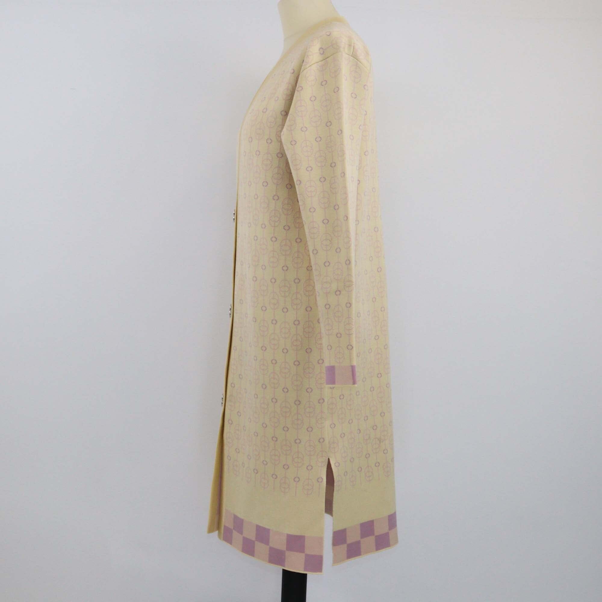 Hermes Jaune Pastel Do Re Boucles Cardigan