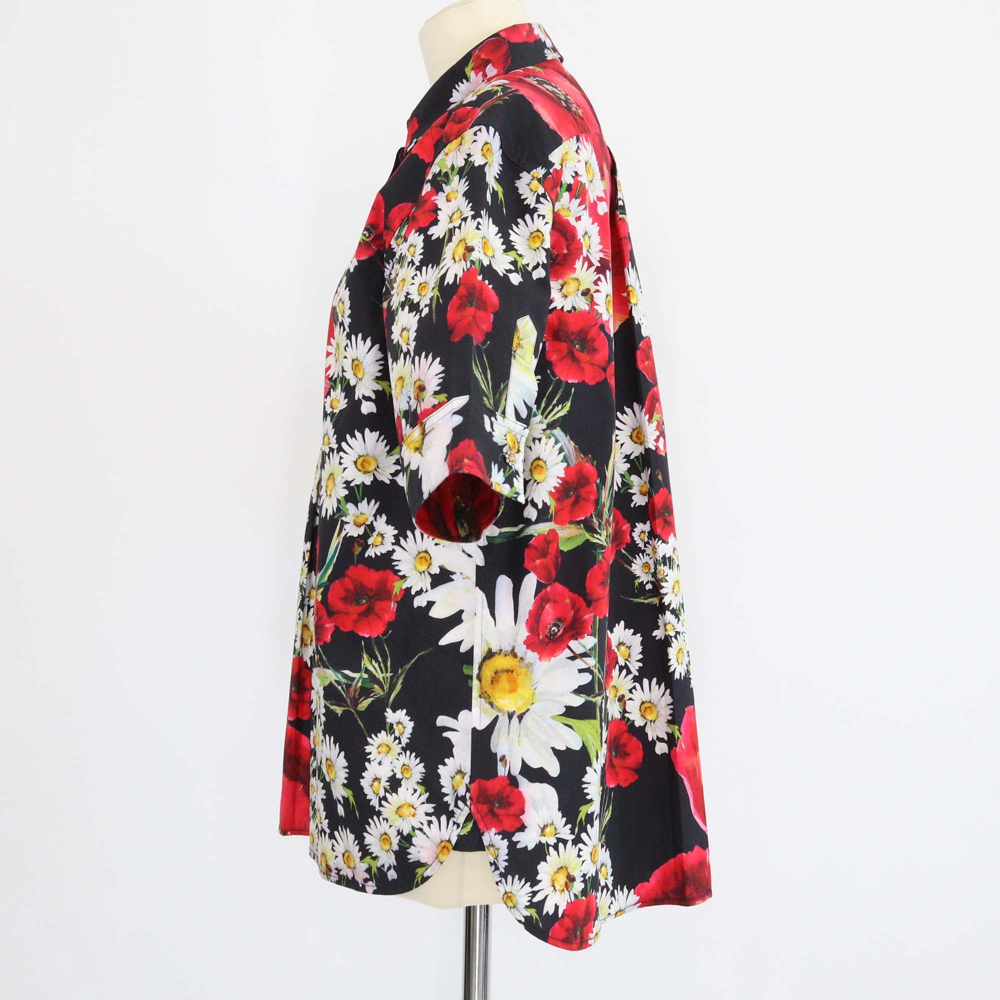 Dolce & Gabbana Multicolor Floral Print Cotton Short Sleeve Shirt