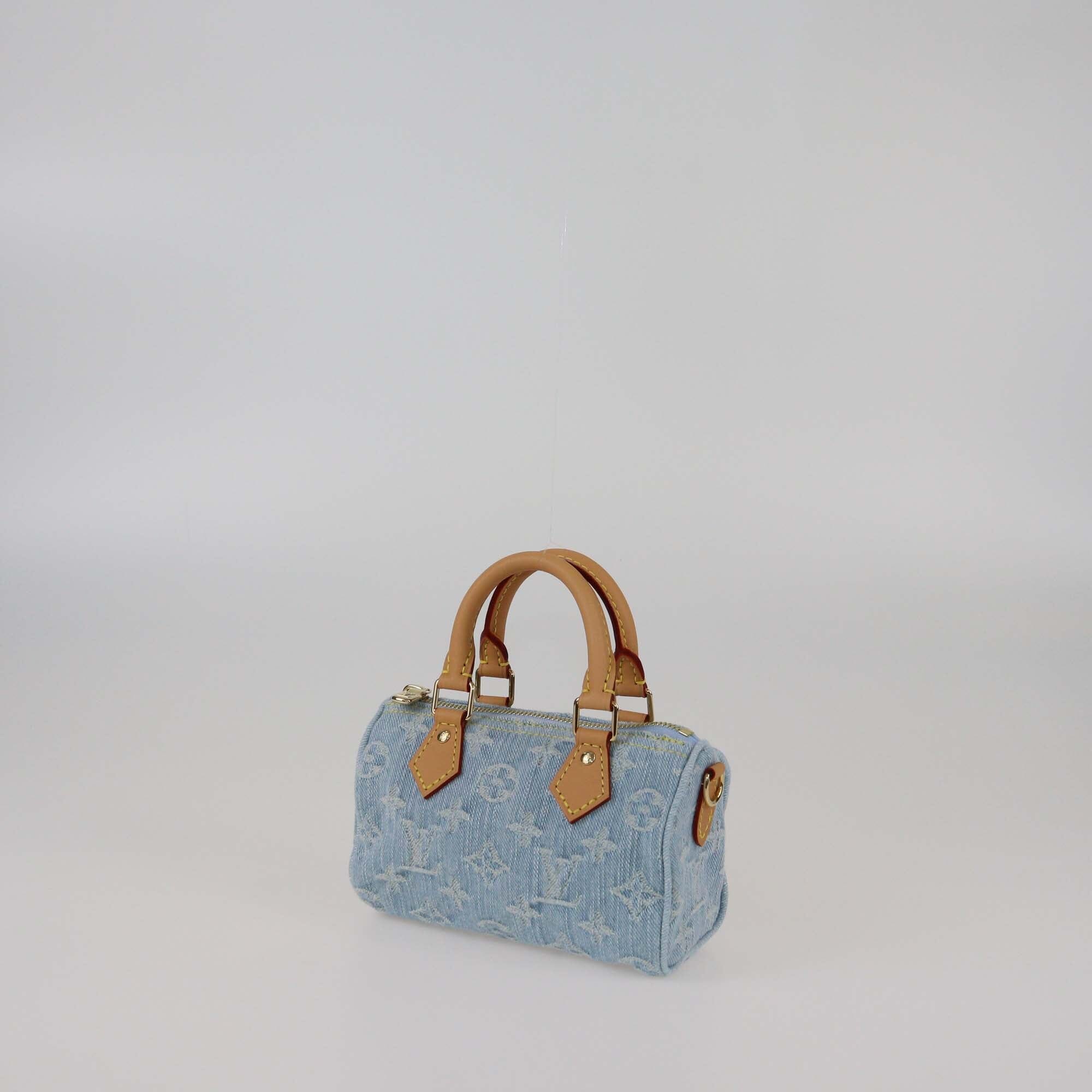 Louis Vuitton Sky Blue Denim Monogram Nano Speedy Bag Womens Louis Vuitton 