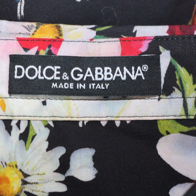 Dolce & Gabbana Multicolor Floral Print Cotton Short Sleeve Shirt