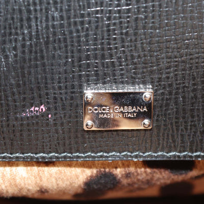 Dolce & Gabbana Black Leather Medium Miss Monica Top Handle Bag
