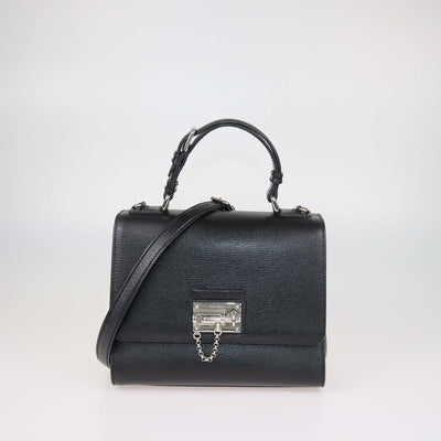 Dolce & Gabbana Black Leather Medium Miss Monica Top Handle Bag