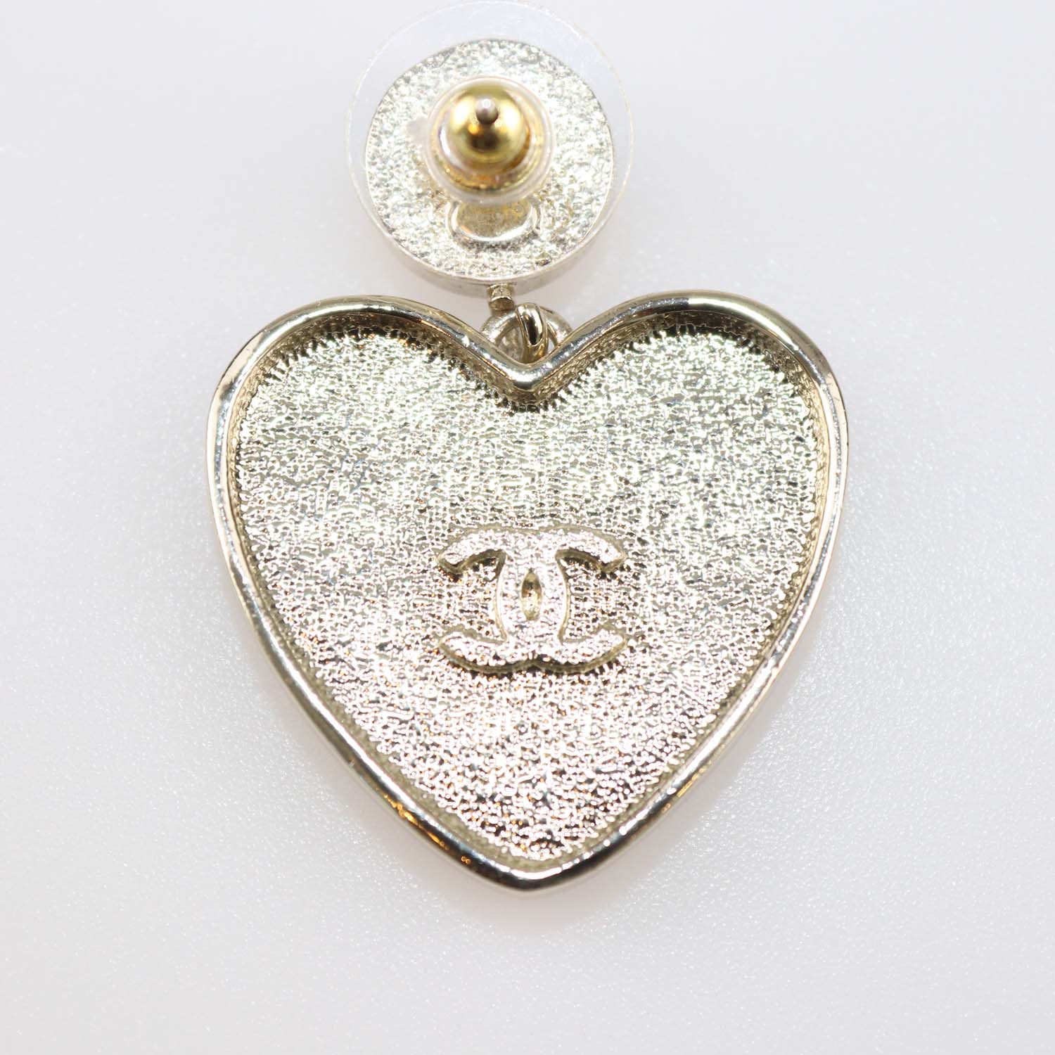 Chanel Black, Gold Plated CC and Camellia Faux Pearl and Resin Heart Drop Earrings