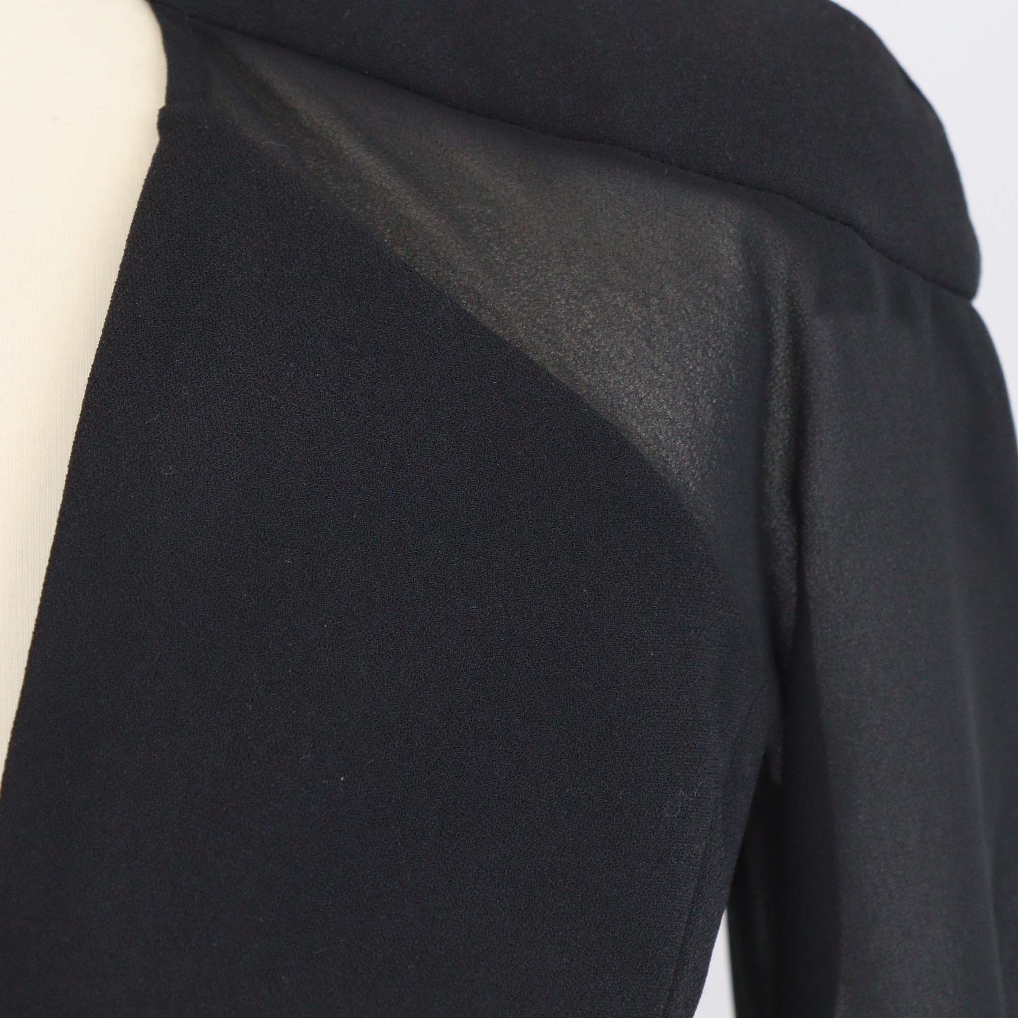 Elisabetta Franchi Black Belted Crepe Cropped Blazer