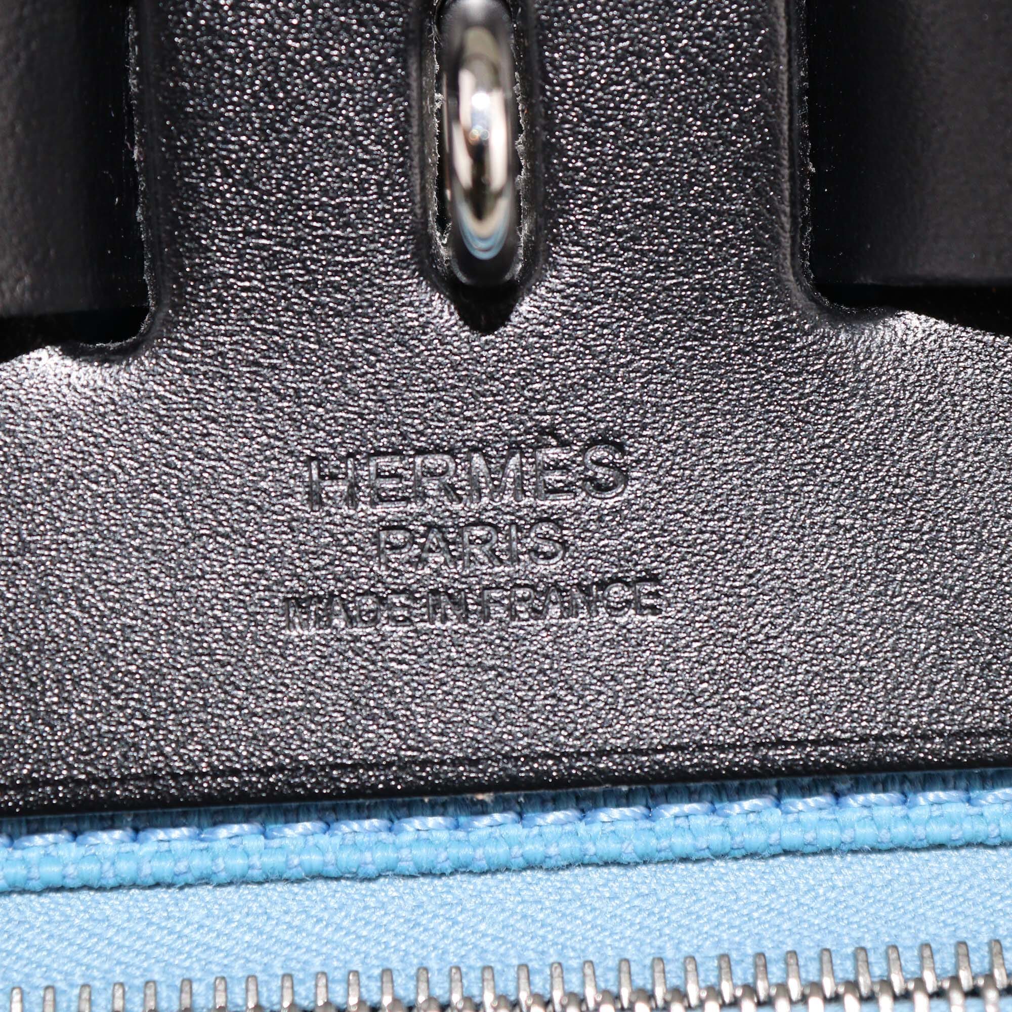 Hermes Black/New Blue Jean Military Canvas and Vache Hunter Herbag Messenger 39 Bag Womens Hermes 