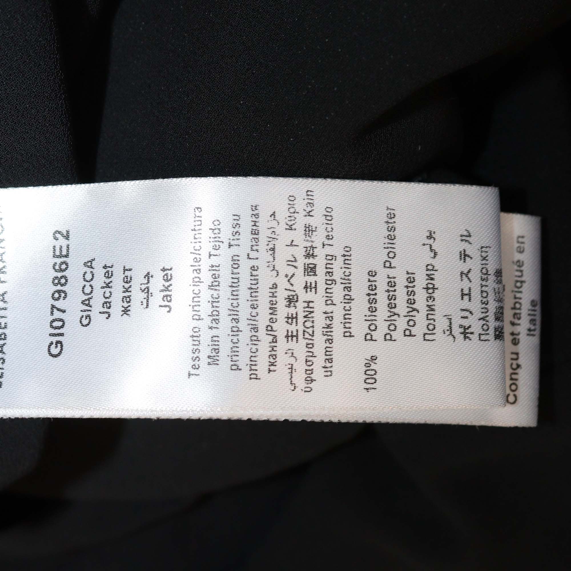 Elisabetta Franchi Black Belted Crepe Cropped Blazer