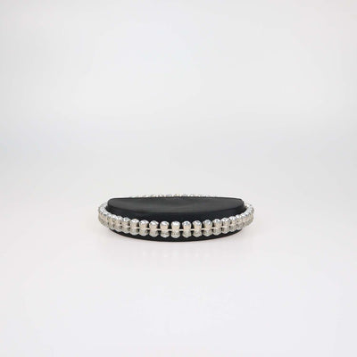 L'Alingi Black Satin Crystal Embellished Eternity Clutch Bag