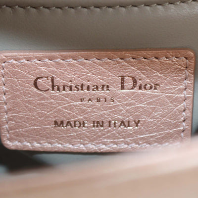 Christian Dior Metallic Pink Ostrich Mini Lady Dior Tote