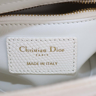 Christian Dior Cream Lizard Mini Lady Dior Tote